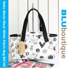 Neko Mania Black White Fabric Bag