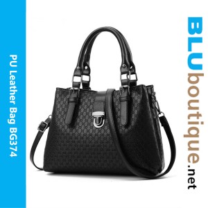 Black Top Handle PU leather Bag